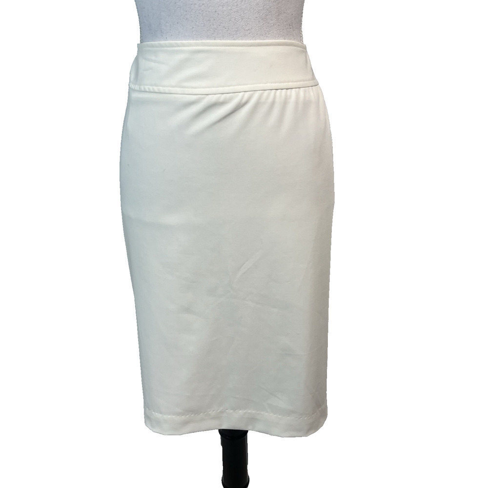 Worthington Works Skirt size 12 Ivory Cream Straight Knee Stretch Career Suit